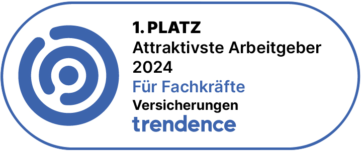 1. Platz Attraktivste Arbeitgeber 2024 für Fachkräfte – Versicherungen – trendence